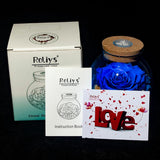 Preserved Real Roses With Colorful Mood Light Wishing Bottle, Eternal Rose?Never Withered Flowers, Table Decor,Christmas Anniversary Valentine'S, Blue 4.3Inch, 1Pcs
