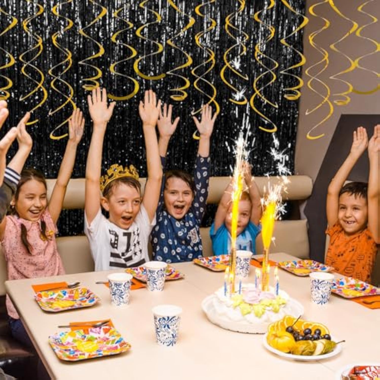 24 Pcs Gold Foil Hanging Swirl,Sparkle Ceiling Hanging Decorations, Plastic Streamer Party Decorations,Swirl Decorations With Double-Swirls And Single-Swirls For Birthday,Graduation,Easter,New Year