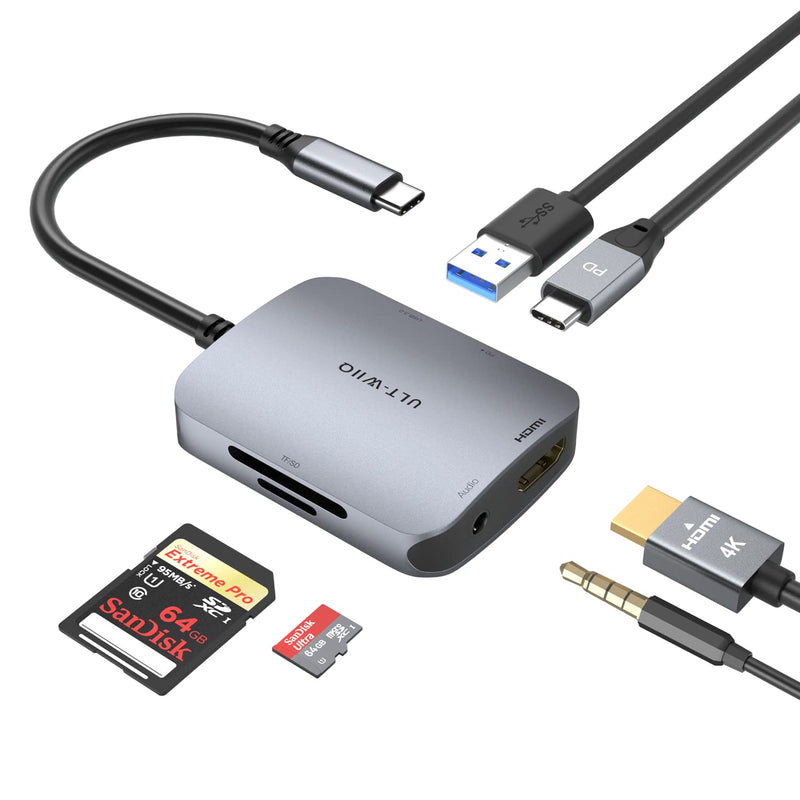 Usb C Hub Adapter, Usb C Hdmi Mini Dongle, 6 In 1 Usb C Hub Multiport Adapter