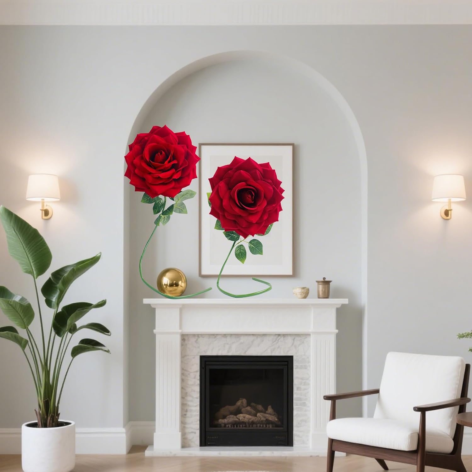 1Pcs 45-Inch Giant Red Rose For Decorative, Wedding Window Display Background Decoration Rose, Valentine'S Day (Red 1)