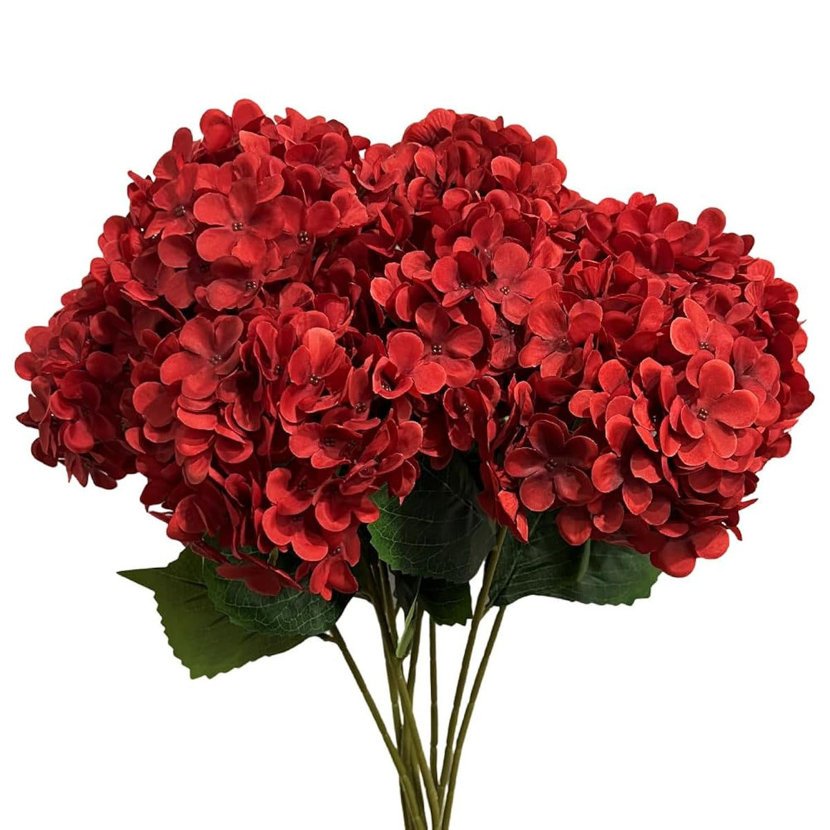 8 Pcs Large Hydrangea Artificial Flowers 27.5 Inches Realistic Single Long Stem Full Faux Silk Hydrangea Bouquets Flowers Arrangements Home Decor Diy Wedding Centerpieces(Red)
