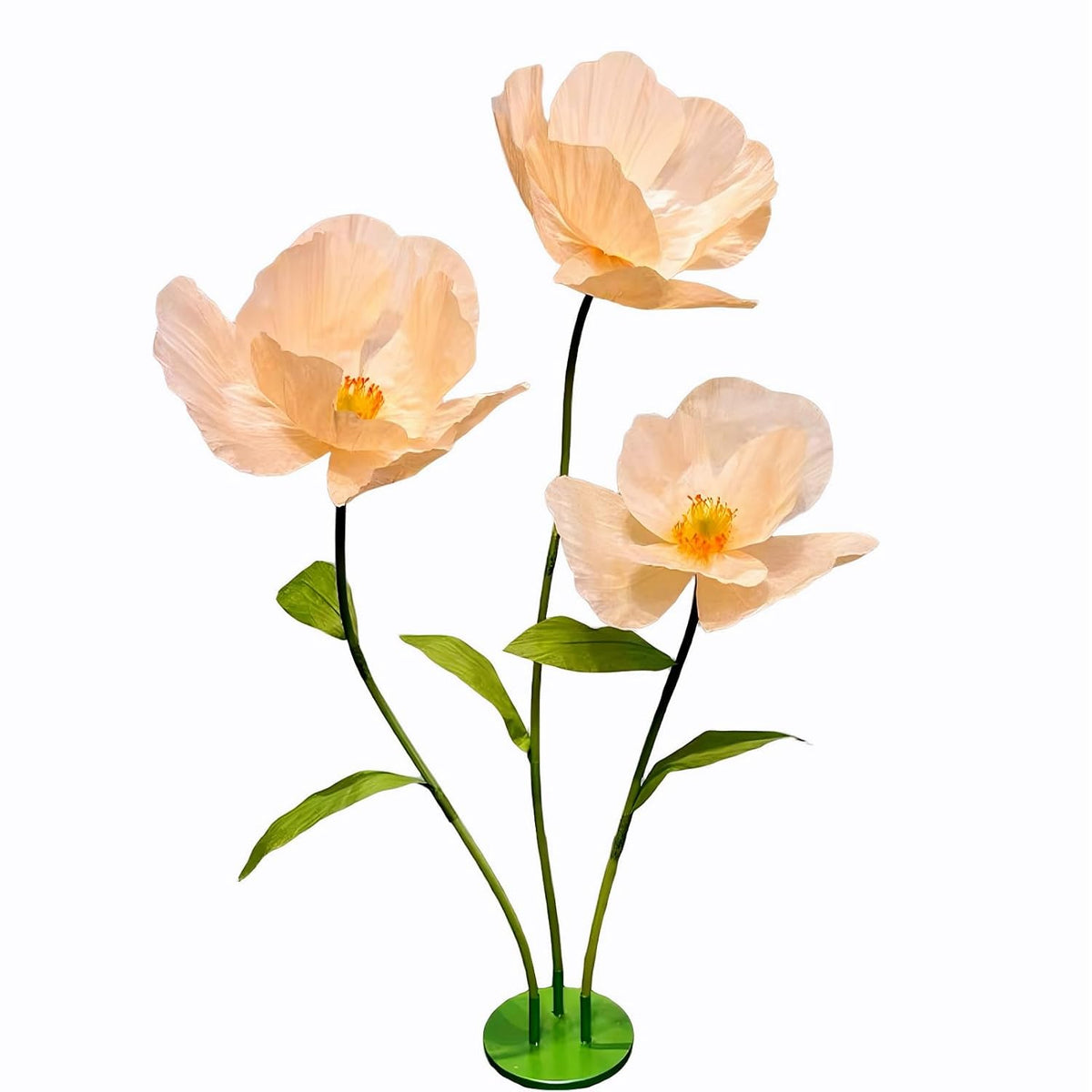 5.57 Ft Giant Artificial Flowers,Large Paper Flower,Adjustable Waterproof Fake Artificial Flower Decoracion Set For Wedding,Hotel,Office,Window Display And Home Farmhouse Decor (Pure Champagne)