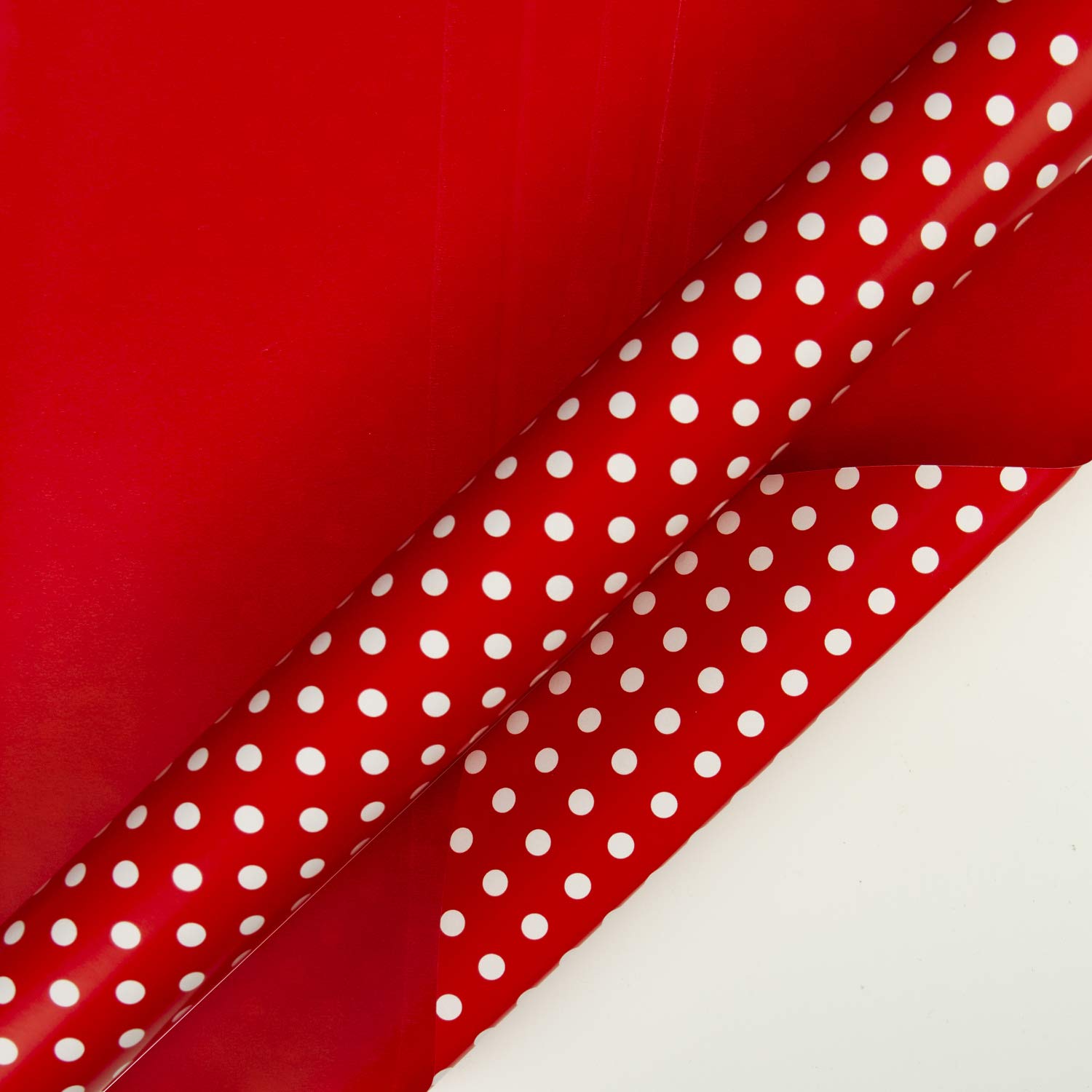 Reversible Wrapping Paper - Mini Roll - 17 Inch X 33 Feet - Red And Polka Dot Design For Birthday, Holiday, Wedding, Baby Shower
