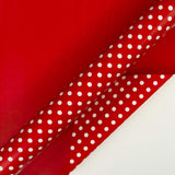 Reversible Wrapping Paper - Mini Roll - 17 Inch X 33 Feet - Red And Polka Dot Design For Birthday, Holiday, Wedding, Baby Shower
