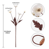 White Poppy Flowers Artificial 8Pcs Silk Poppies Flowers With Stems Silk Flower Arrangements For Wedding Table Centerpieces For Home Bridal Shower Party Decor (White)