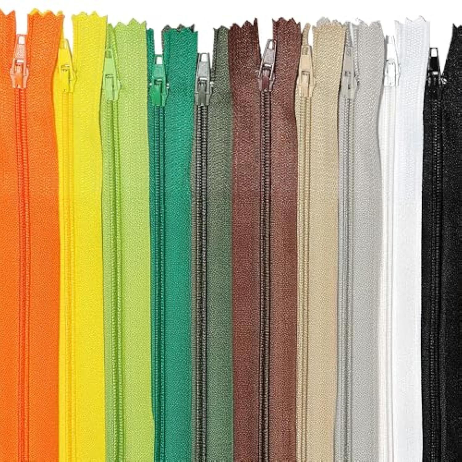 Nylon Zippers For Sewing, 20 Inch 50 Pcs Bulk Zipper Supplies In 20 As