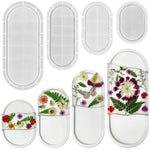 Set Of 12'', 9'', 7'', 5.7'' Oval Tray Mold, Jewelry Holder Resin Mold Silicone, Storage Silicone Molds For Resin, Clay, Gypsum