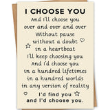 “I Choose You ”Valentines Day Card For Him Her, Romantic Valentines Day Gifts For Husband Wife Boyfriend Girlfriend