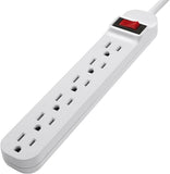 6 Outlet Power Strip 3FT Extension Cord Compact Flat Plug Outlet Extender for Home Office Travel
