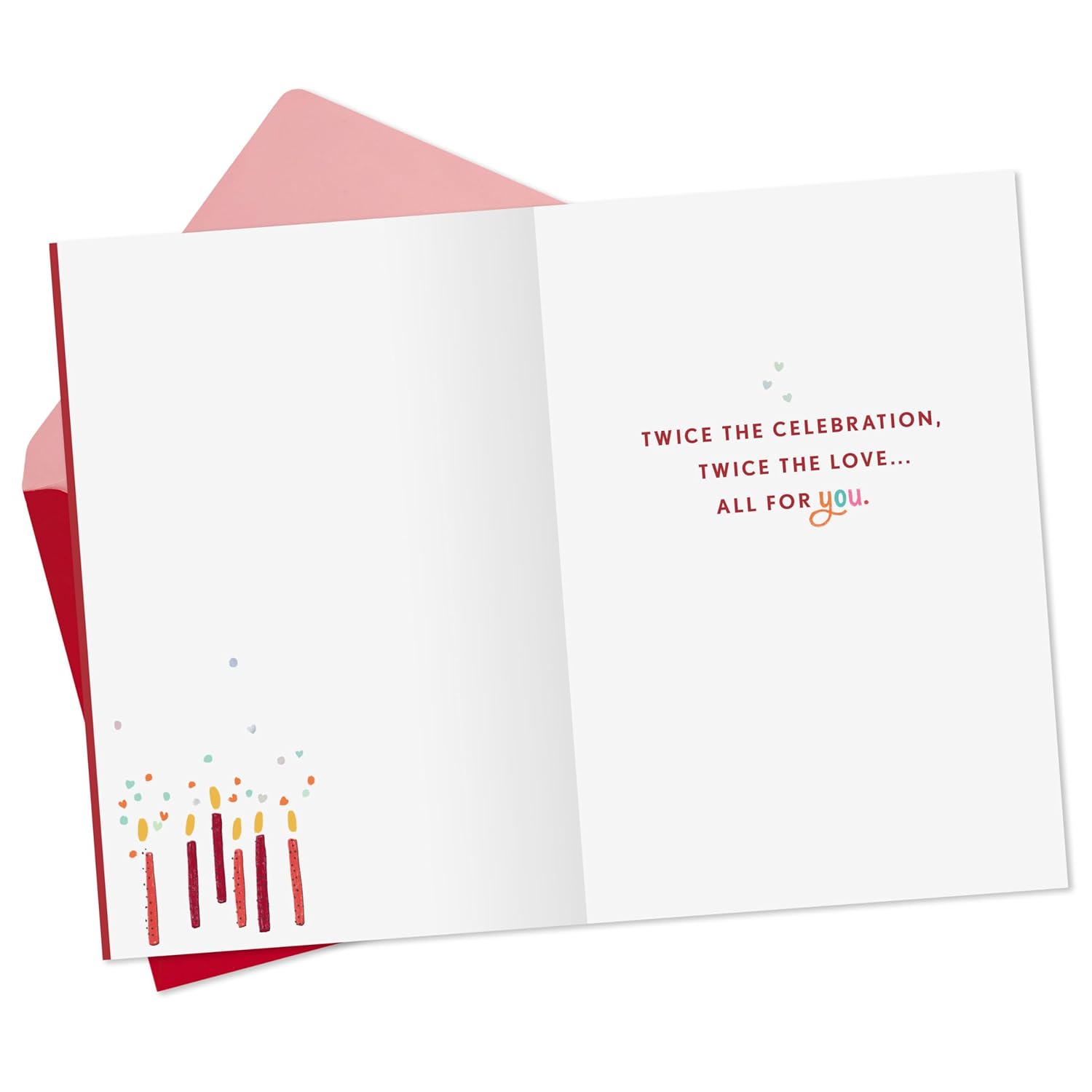 Hallmark Valentines Day Birthday Card (Twice the Love, Heart Cake) for Friends, Family, February 14th
