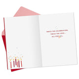 Hallmark Valentines Day Birthday Card (Twice the Love, Heart Cake) for Friends, Family, February 14th
