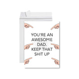 Funny Father'S Day Jumbo Card With Envelope, Awesome Dad, Keep That Shit Up, Father'S Day Greeting Card For Dads, Bonus Dad, Stepfather, Foster Dads, Him, Men, 8.5 X 11 Inch, 1-Pack