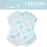 Baby Feet Wrapping Paper 6 Pc Blue Pink Footprints Wrap Paper Folded Flat For Boy Girl Infant Baby Shower Birthday Holiday Party 19.6 X27.8Inch