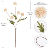 Beige Faux Kiku Flowers 8Pcs Artificial Chrysanthemum 20.47” Fake Mum Pom Pom Flowers For Wedding Centerpieces Party Silk Flowers For Home Decor Indoor