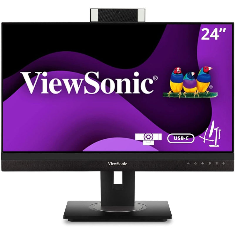 ViewSonic VG2456V 24 Inch 1080p Video Conference Monitor with Webcam, 2 Way Po