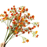 8 Pcs Silk Flowers With Long Stems Artificial Flower For Tall Vase 26.4'' Orange Artificial Flowers Bouquet Uv Resistant Plastic Plants For Home Wedding Indoor Outdoor Decoration