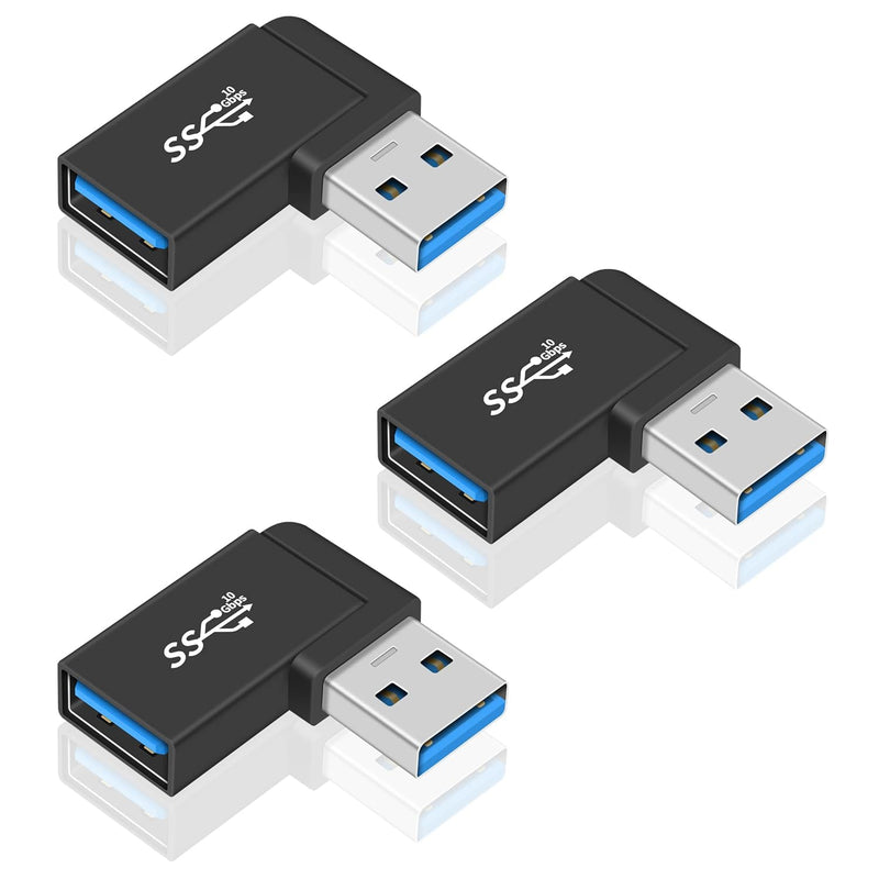 Usb 3.0 Adapter 90 Degree, Usb 3.0 Extension Adapter 5Gbps, 3Pack Right Angle