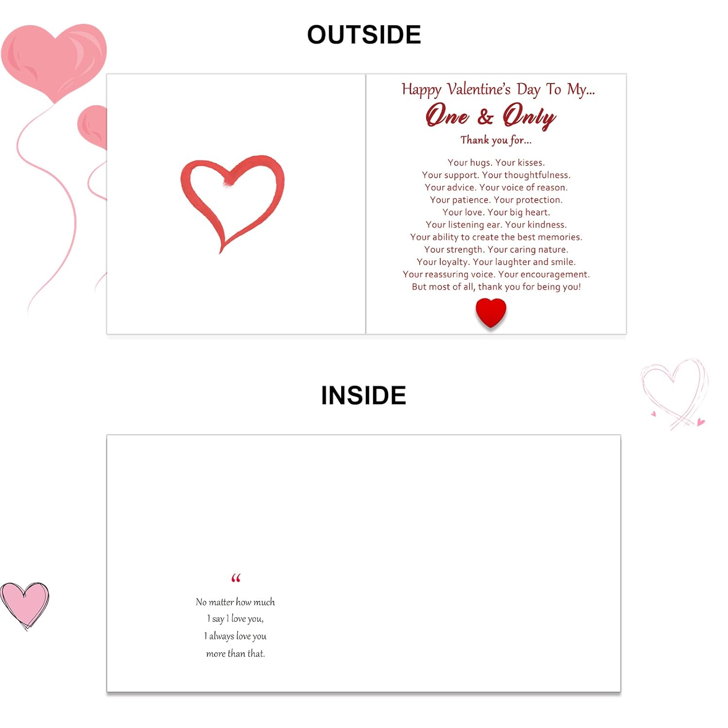 Special Happy Valentine’S Day Card, Valentine’S Day Card For Him Her Boyfriend Girlfriend, Happy Valentine’S Day To My One And Only