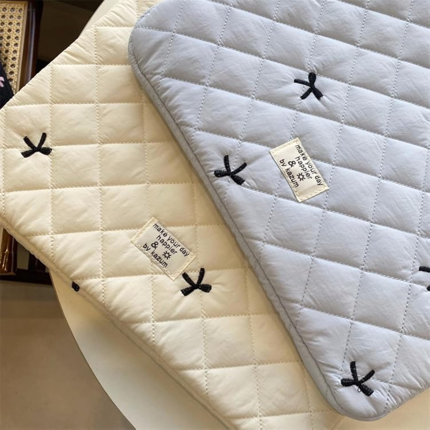 Cute Bow Tie Puffy Laptop Sleeve Coquette Carrying Laptop Bag Cover Y2K Preppy Tablet Liner Pouch Cottagecore Stuffs (11 Inch,Blue)