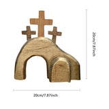 Jesus Tomb-Easter Tray Bundle Kit, Easter Tiered Tray Decor - 4 Pcs Wooden Easter Decoration, Farmhouse Rustic Tiered Tray Decor For Home Table