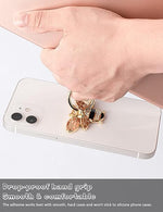 Bee Phone Ring Holder Kickstand with Crystal, Cute Grip for iPhone, Gold Black