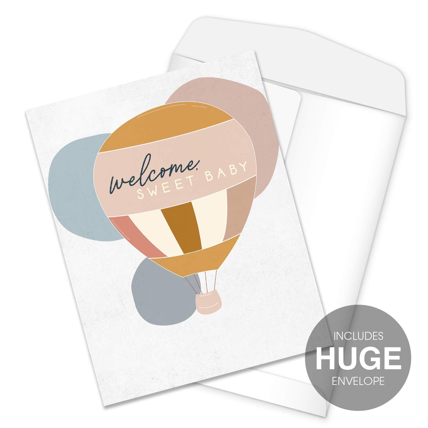 Huge Illustrated Welcome Baby Card / 8.5" X 11" Large Newborn Greeting Card/Adorable Extra Large Congratulations New Parents Card