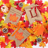 4 Pieces Thanksgiving Fall Decorations Burlap Thankful Banner Happy Fa