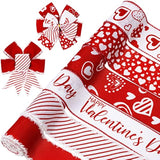 36 Yard Happy Valentine'S Day Wired Edge Ribbon Red White Love Hearts