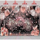 Black Pink Glitter Backdrop 7x5ft Balloon Party Photography Banner