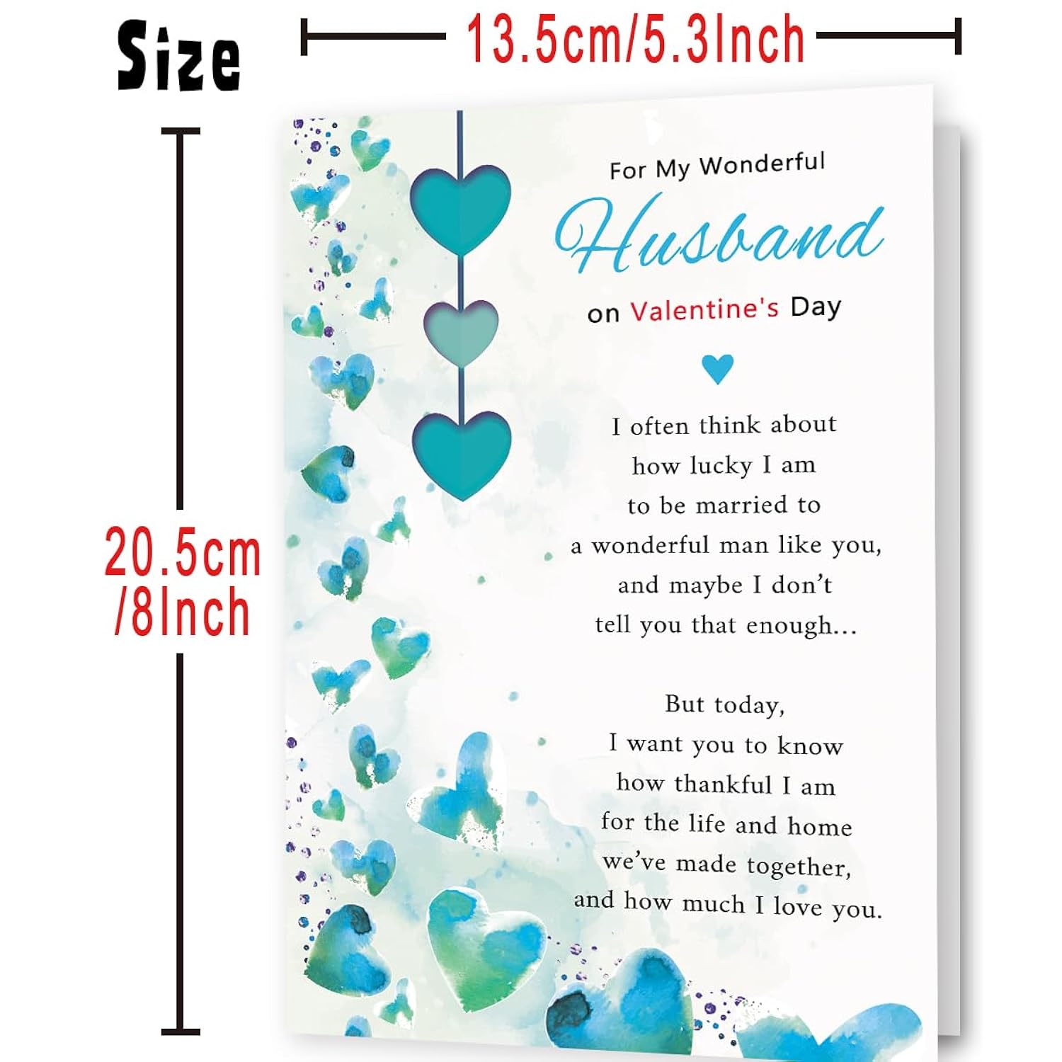 Husband Valentines Day Card, Funny Valentines Cards Gifts For Husband From Wife-8X5.3 Inches, Double-Sided