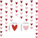 Valentine'S Day Heart Garland, 8 Pre-Strung Paper Streamers With 80 Red & Pink Hearts, 40Ft Paper Banner For Romantic Party Wedding Decorations