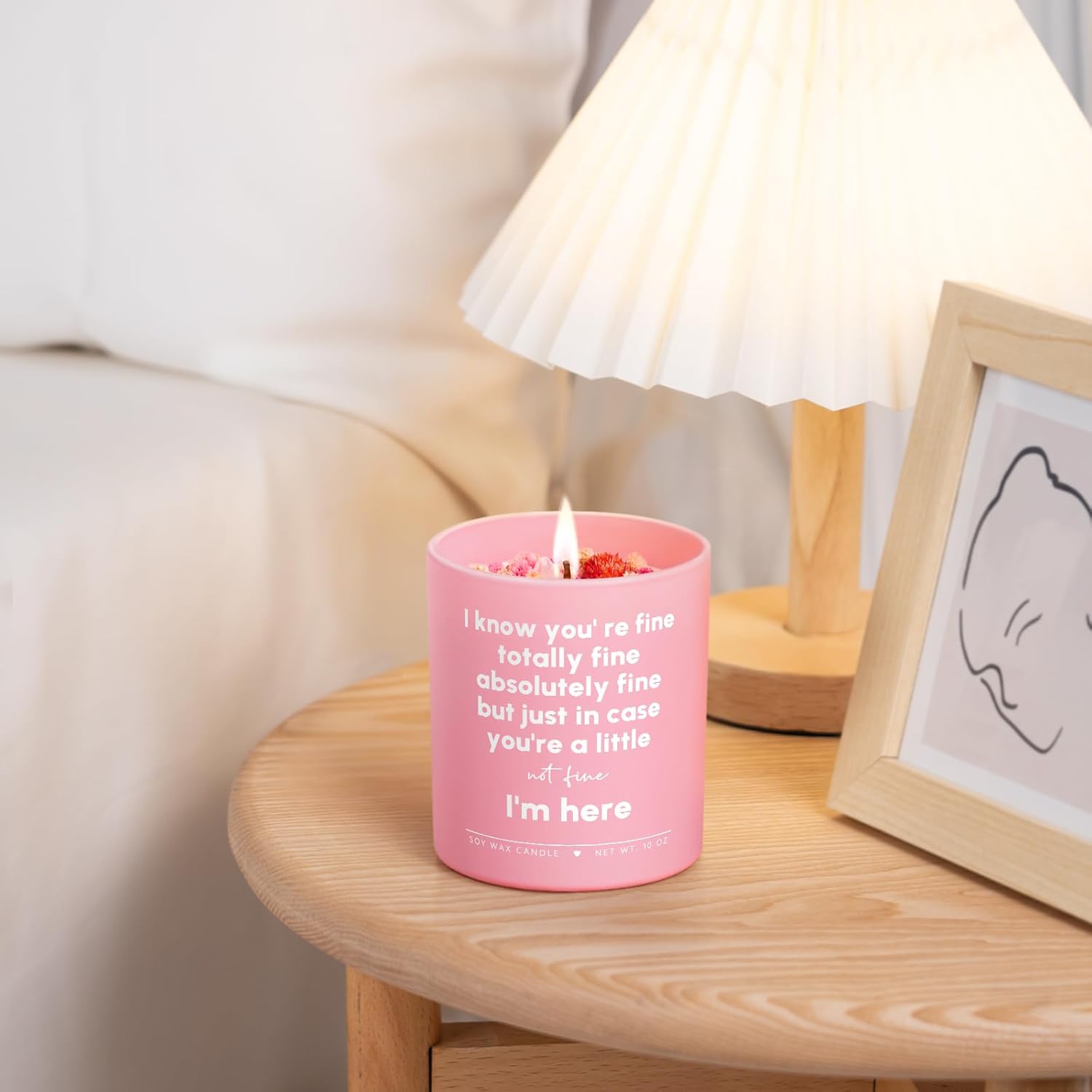 Get Well Gifts For Women, Thinking Of You Candle 10Oz, Encouragement Cheer Up Gift, Breast Cancer Sympathy Grief Miscarriage Gifts For Woman, I’M Here Soy Wax Scented Candle