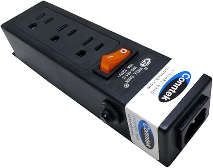 3 Outlet Power Strip 2FT Cord Flat Plug 15A 1875W Wall Mount White