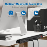 12 Outlet Metal Surge Protector Power Strip 1200J 6FT Heavy Duty Wall Mount Extension Cord Black