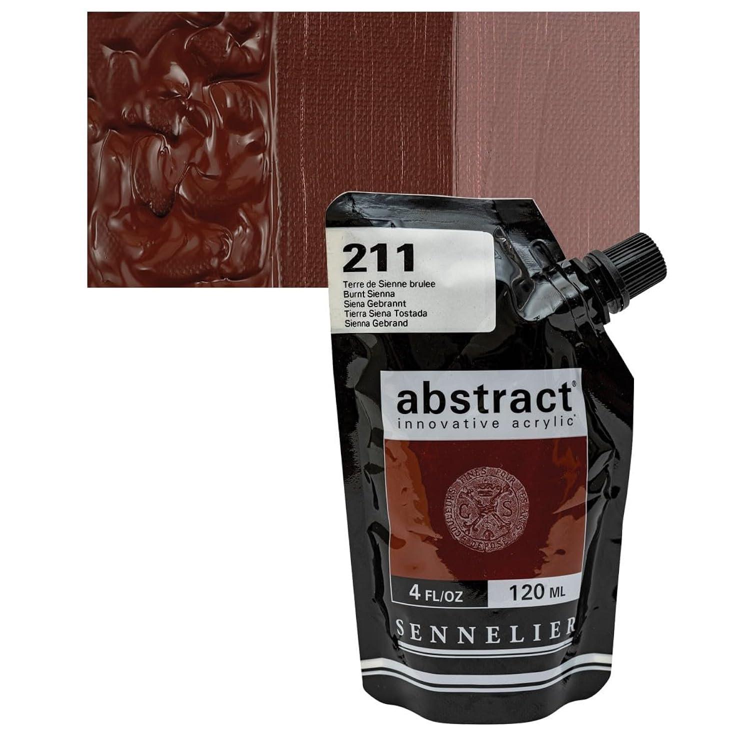 Sennelier Abstract Acrylic Paint Pouch, 4.05 Fl Oz (Pack of 1), Burnt Sienna