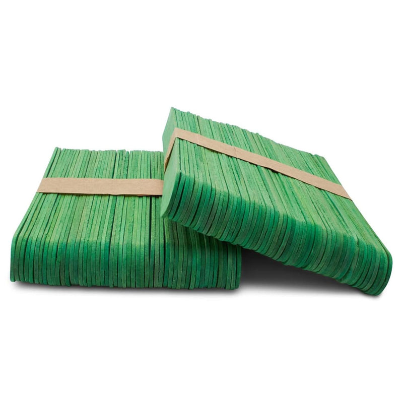 Jumbo Green Craft Sticks 6 Inch, Pack Of 100 Christmas Popsicle Sticks For Cra