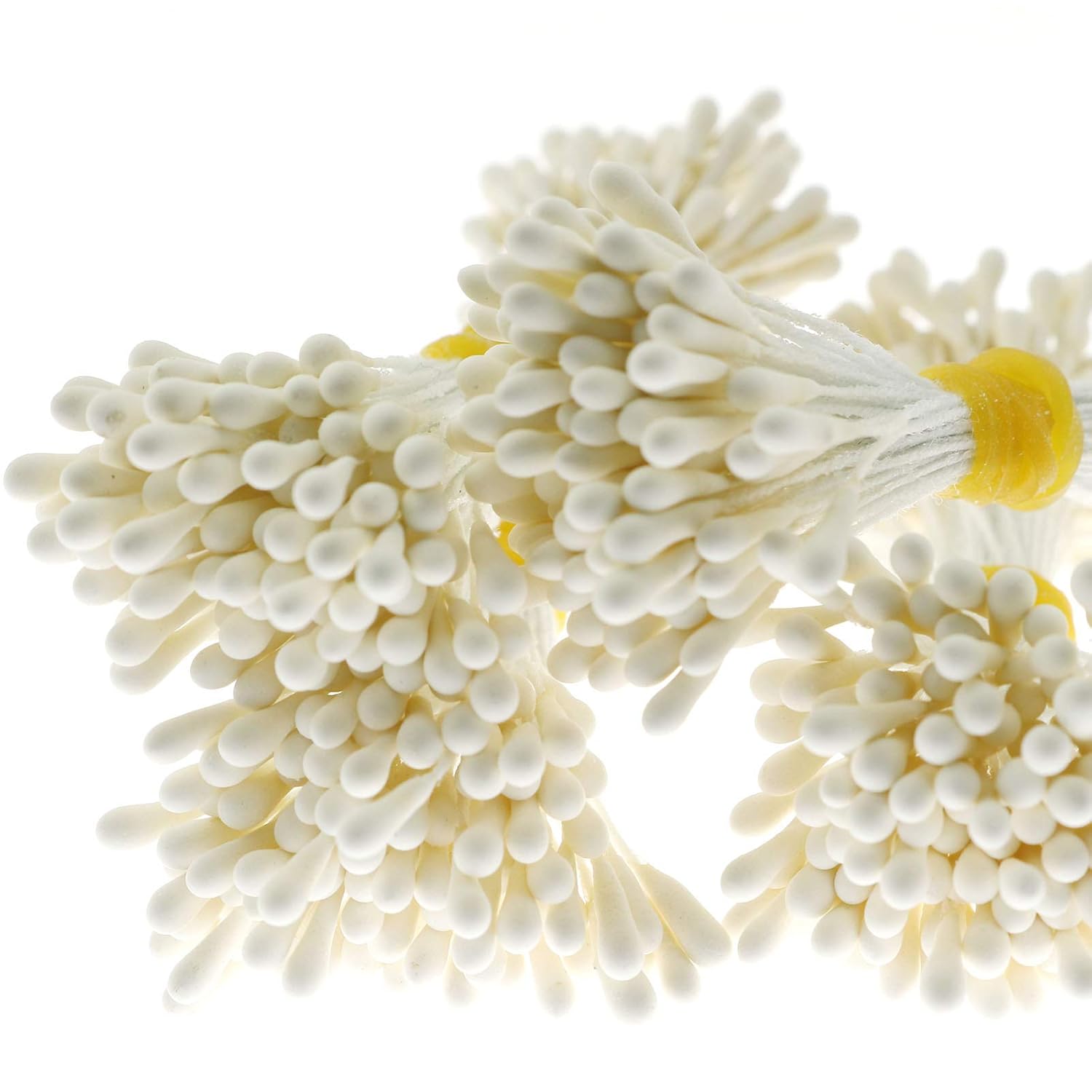About 400Pcs Artificial Pearlized Floral Stamen, Flower Stamen For Flower Making Scrapbook Decoration, Matte Milky White