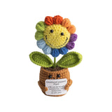 Handmade Crochet Sunflower Bouquet, Emotional Support Gift For Women, Desk & Office Decor, Artificial Sunflower For Home, Car Dashboard, Birthday, Get Well Soon