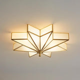 19.7 Inch Gold Star Glass Ceiling Light Art Deco Flush Mount Fixture