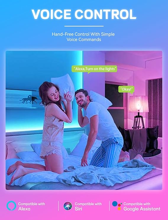 A19 Smart Light Bulbs 4 Pack WiFi Bluetooth RGB Color Changing LED Bulbs Alexa Google Compatible