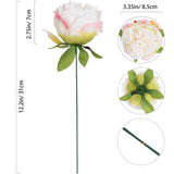 16Pcs Peony Artificial Flowers Fake Peonies Bulks Cream White Silk Peonies Flowers Faux Peony Flowers Heads With Stems For Home Wedding Party Festival Baby Shower Decorations (Cream White)