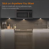 5 Pack Mini Push Tap LED Puck Lights Warm White Battery Operated Stick On Cabinet Lights