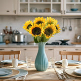 Artificial Sunflower Stem 6Pcs, Fake Sunflower Flowers Long Stem Silk Sunflowers Decoration For Vase Bouquet Centerpiece Outdoor Home Wedding