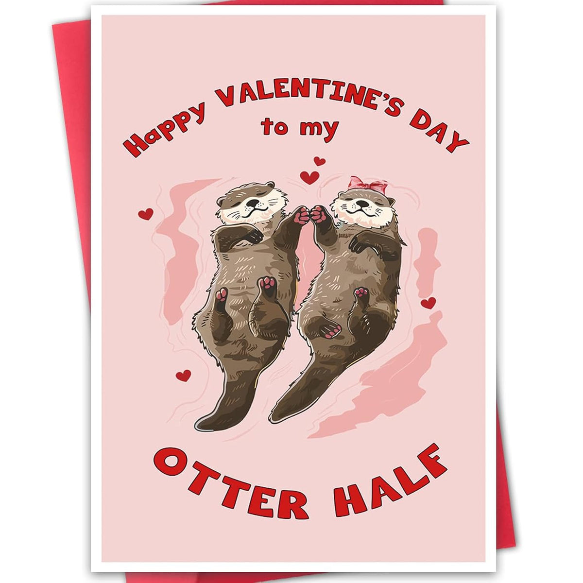 Lovely Otter Valentines Day Card, Funny Valentines Card For Wife,Husband,Couple,Boyfriend,Girlfriend,Romantic Valentines Day Gift For Him Her