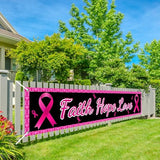 Large Breast Cancer Awareness Banner Pink Ribbon 98x19 In