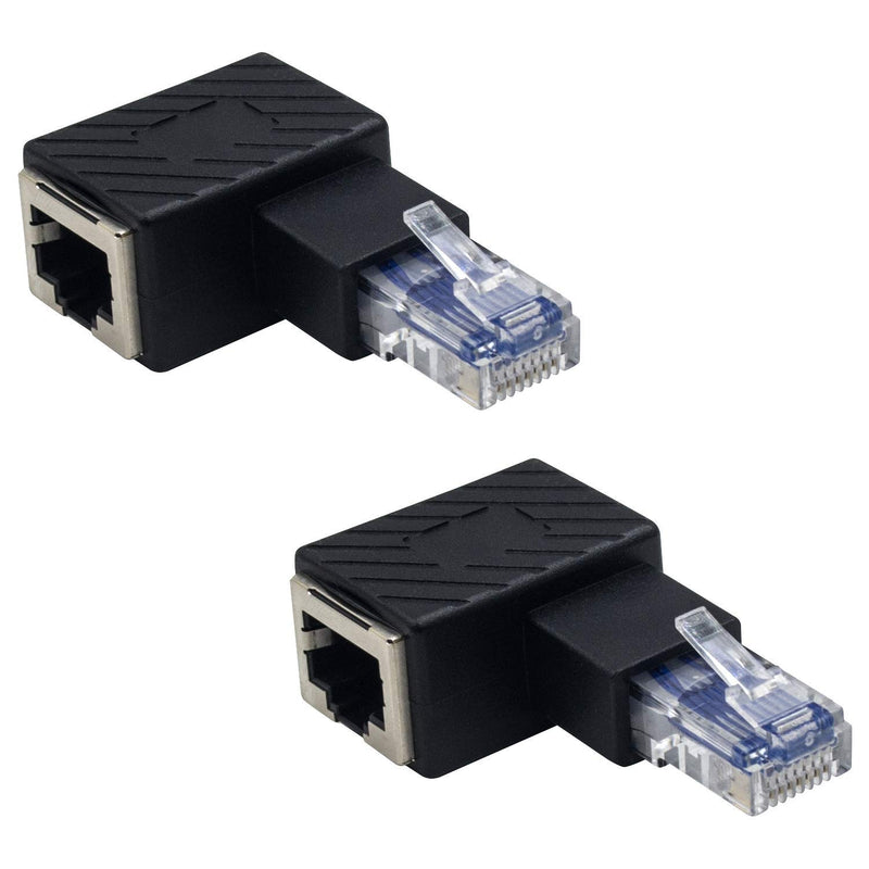 Ethernet Adapter 90 Degree, Right Angled Rj45 Male To Female Ethernet Extender