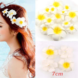 50 Pcs Frangipani Decorative Flower Artificial Foam Plumeria Flowers For Diy Party Wedding Decoration Home Decor (7Cm)