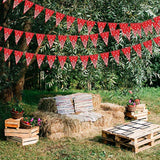 5 Pack Western Cowboy Party Decorations Bandana Pennant Banner Wild West Decor Western Cowboy Themed Yee Haw Country Party Decoration Supplies 9.8 X 5 Ft(Red Paisley)