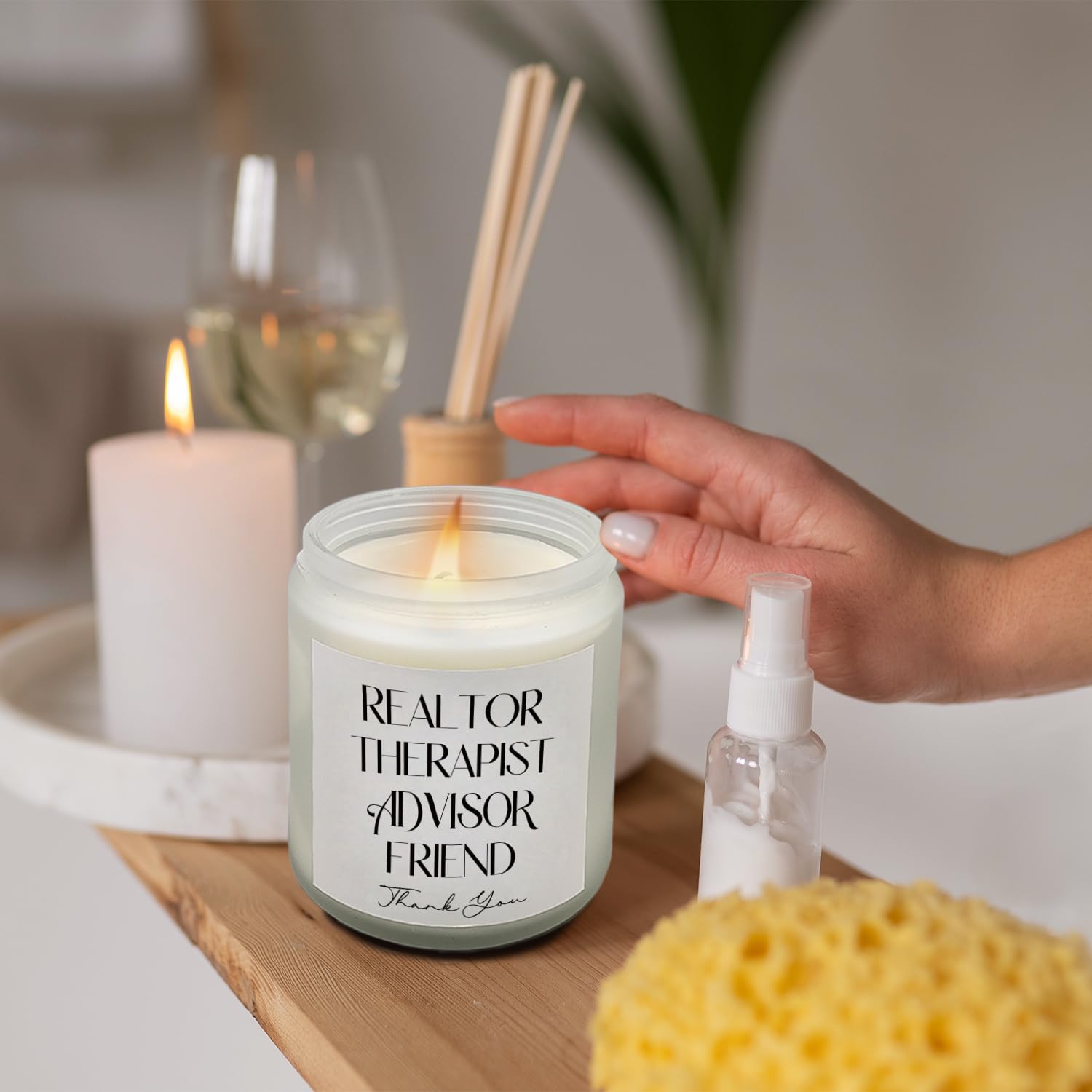 Realtor Gifts Scented Candles - Thank You Candle, Thank You Gift For Realtor Lavender Candle 8Oz, For Women, Closing Gifts For Realtor, For Real Estate Agents