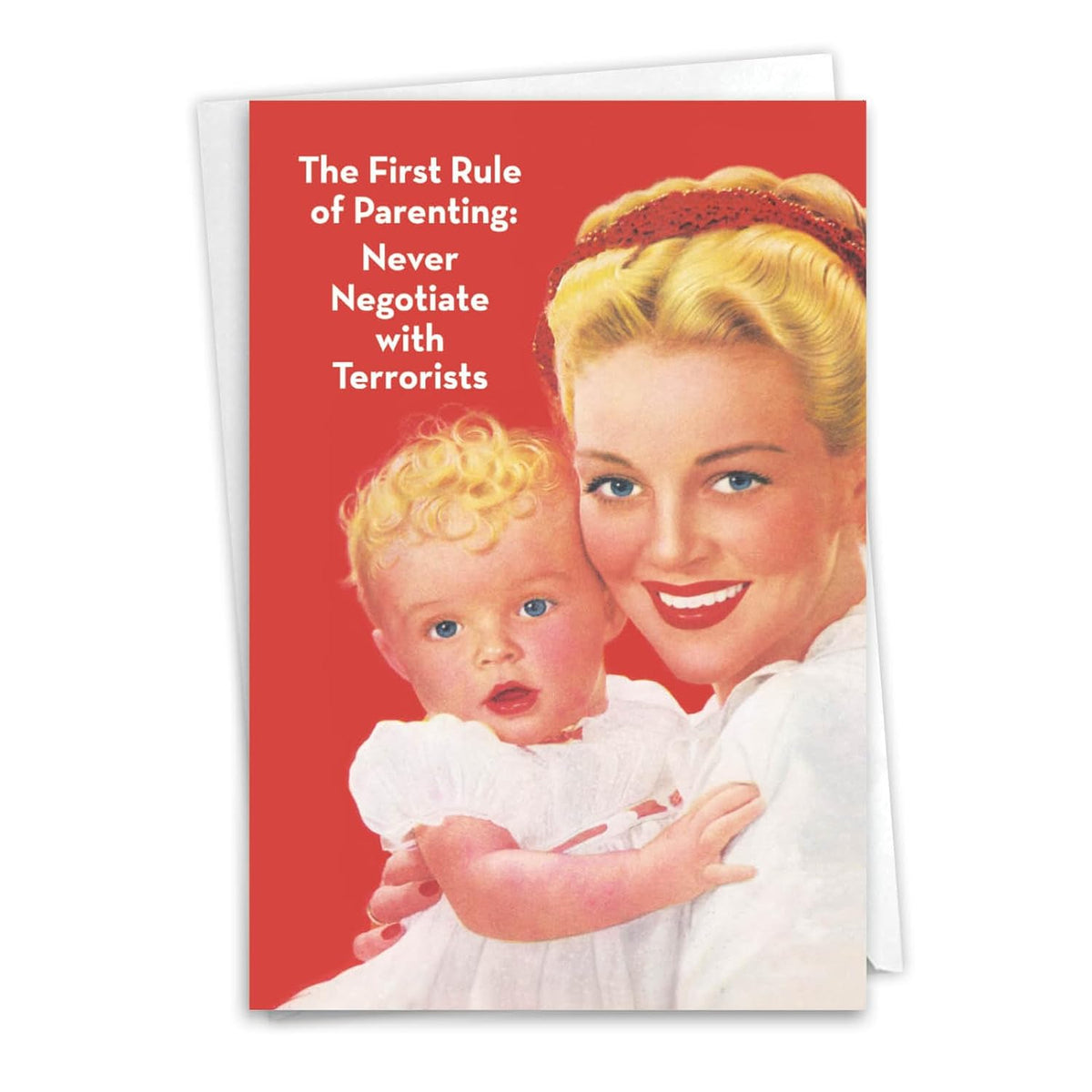 - Funny Mothers Day Card With Envelope - Loving, Humor Greetings For Mom - First Rule Of Parenting 0230